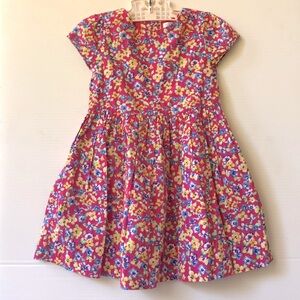 Ralph Lauren Girl’s Toddler Sz 24M Short Sleeve 100% Cotton Twill Floral Dress